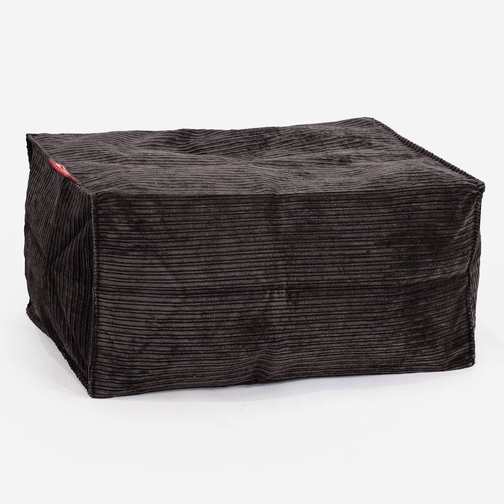 Voetenbank Poef - Ribfluweel Graphite Grijs 01