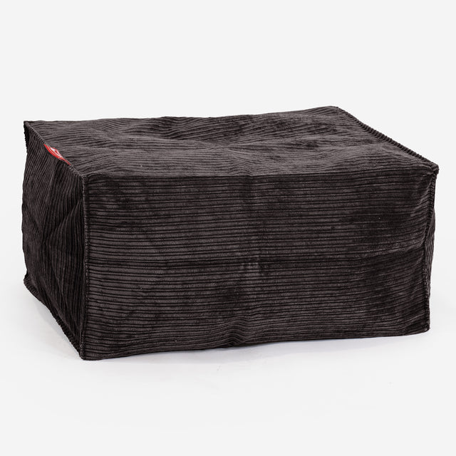 Voetenbank Poef - Ribfluweel Graphite Grijs 01