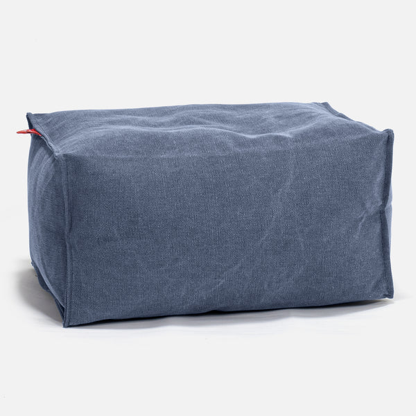 Voetenbank Poef - Stonewashed Marineblauw 01