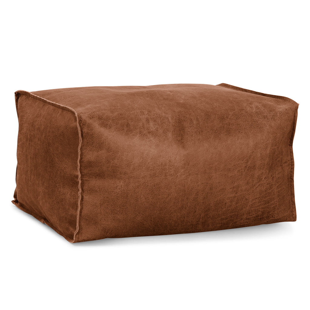 Voetenbank Poef - Vintage Leer Karamel 01