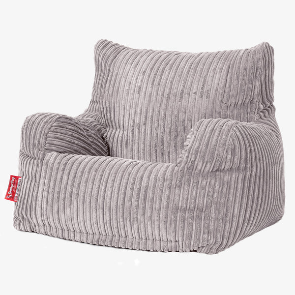 Zitbankfauteuil voor Tieners 6-14 jaar oud - Corduroy Aluminium Zilver 01