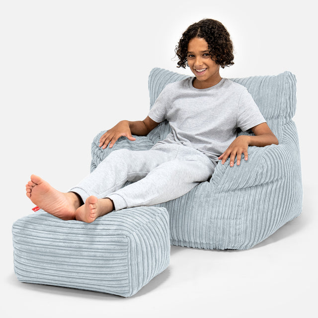 Zitbankfauteuil voor Tieners 6-14 jaar oud - Corduroy Baby Blauw 01