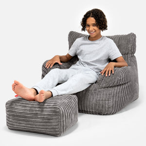Zitbankfauteuil voor Tieners 6-14 jaar oud - Corduroy Graphite Grijs