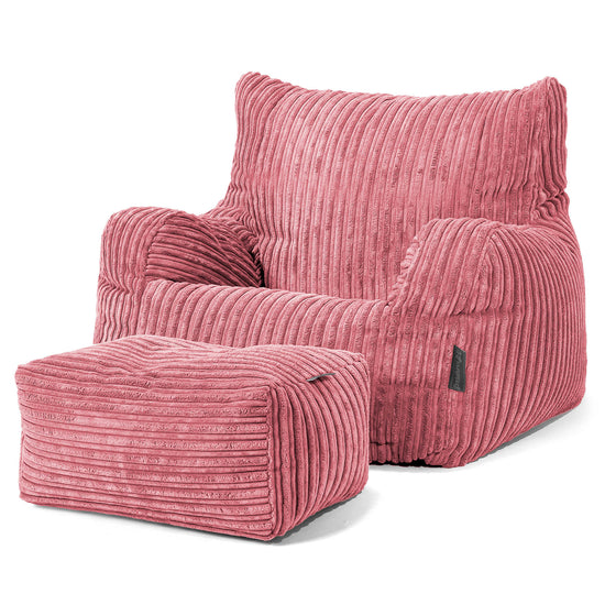 Zitbankfauteuil voor Tieners 6-14 jaar oud - Corduroy Koraal 03