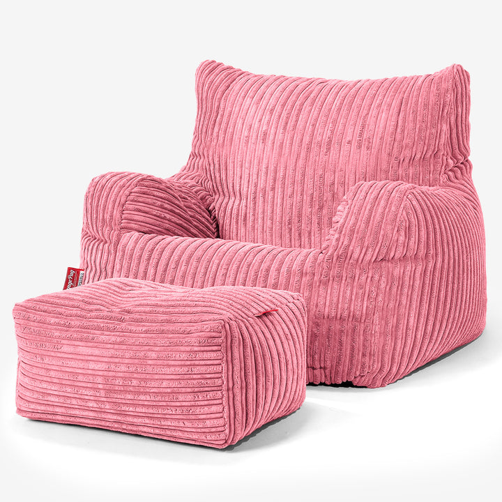 Zitbankfauteuil voor Tieners 6-14 jaar oud - Corduroy Koraal 03
