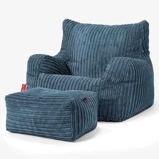Zitbankfauteuil voor Tieners 6-14 jaar oud - Corduroy Marineblauw 03