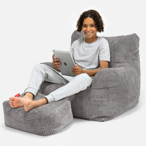 Zitbankfauteuil voor Tieners 6-14 jaar oud - Pompom Antraciet