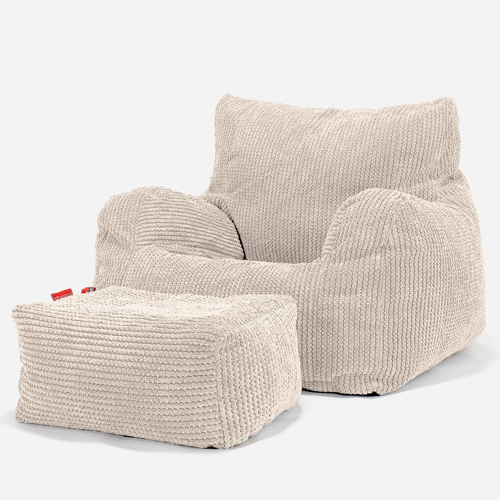 Zitbankfauteuil voor Tieners 6-14 jaar oud - Pompom Crème 03