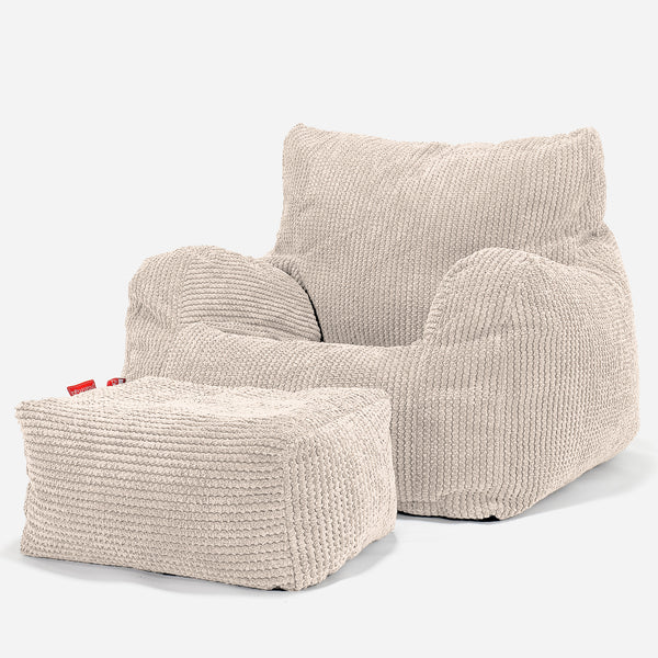Zitbankfauteuil voor Tieners 6-14 jaar oud - Pompom Crème 01