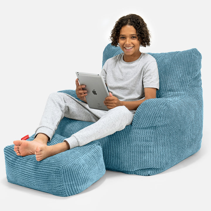 Zitbankfauteuil voor Tieners 6-14 jaar oud - Pompom Petrol 01