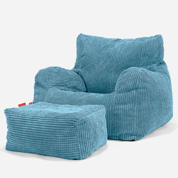 Zitbankfauteuil voor Tieners 6-14 jaar oud - Pompom Petrol 01
