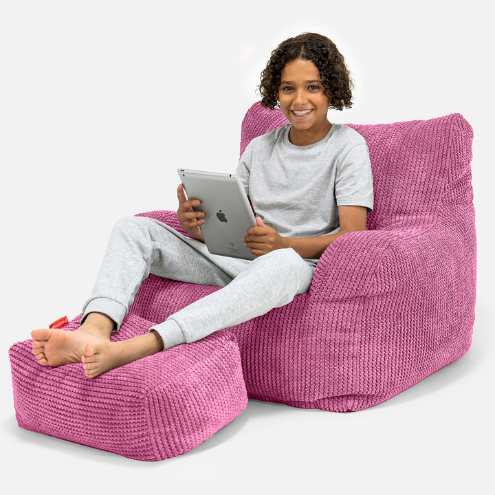 Zitbankfauteuil voor Tieners 6-14 jaar oud - Pompom Roze 01