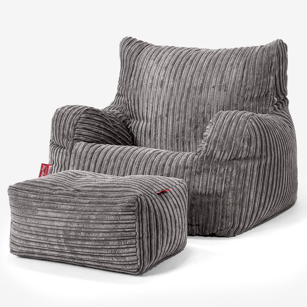 Zitzak Fauteuil - Corduroy Graphite Grijs 02