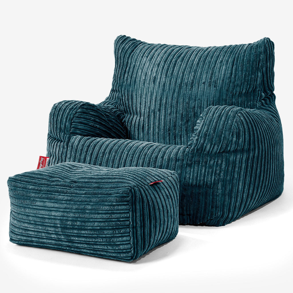Zitzak Fauteuil - Corduroy Teal 02