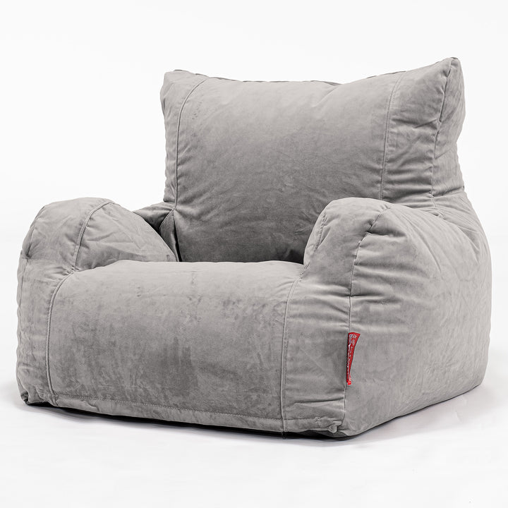 Zitzak Fauteuil - Fluweel Zilver 01
