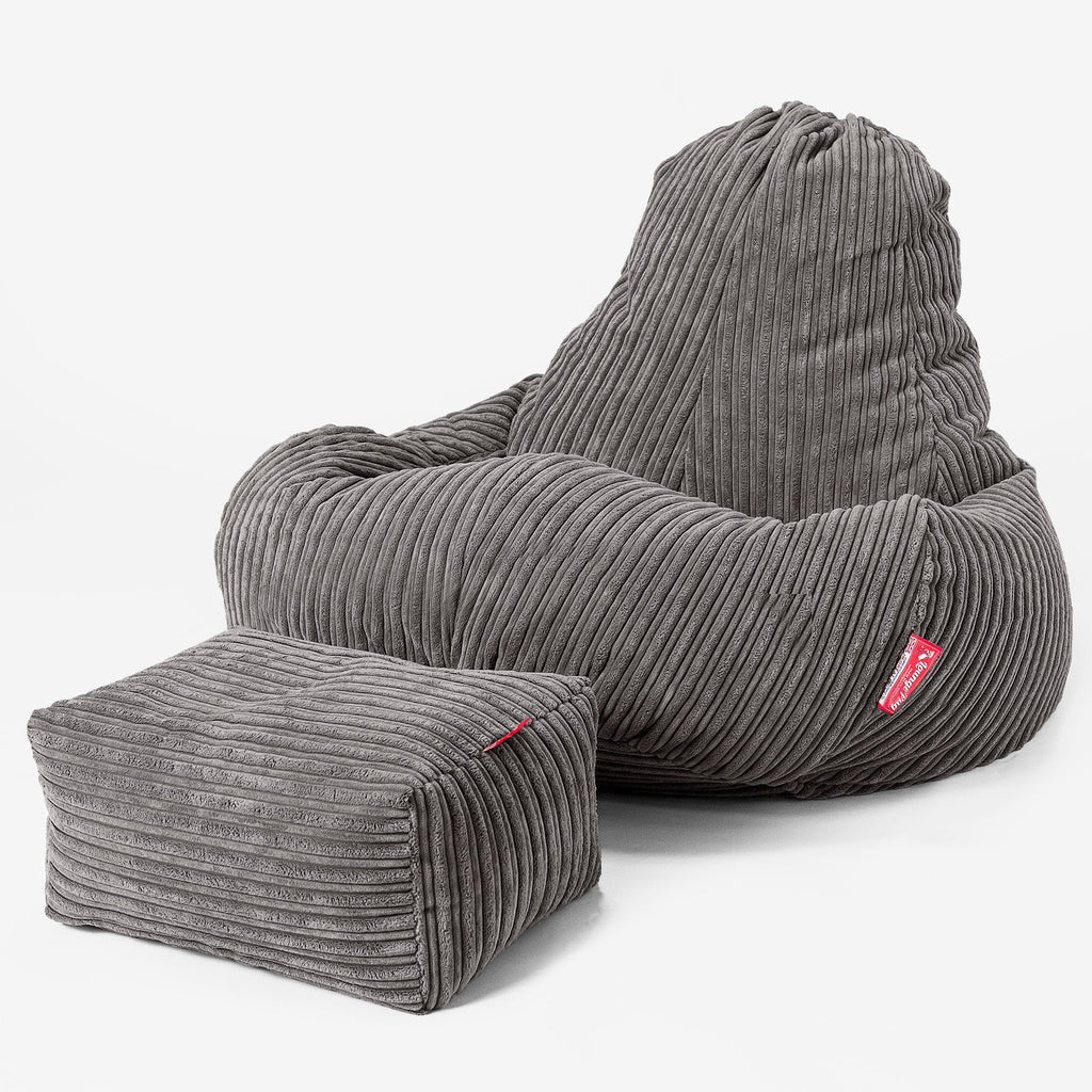 Gamezitzakstoel Ultra Lux - Corduroy Graphite Grijs 02
