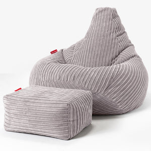 Zitzak Gaming Stoel - Corduroy Zilvergrijs
