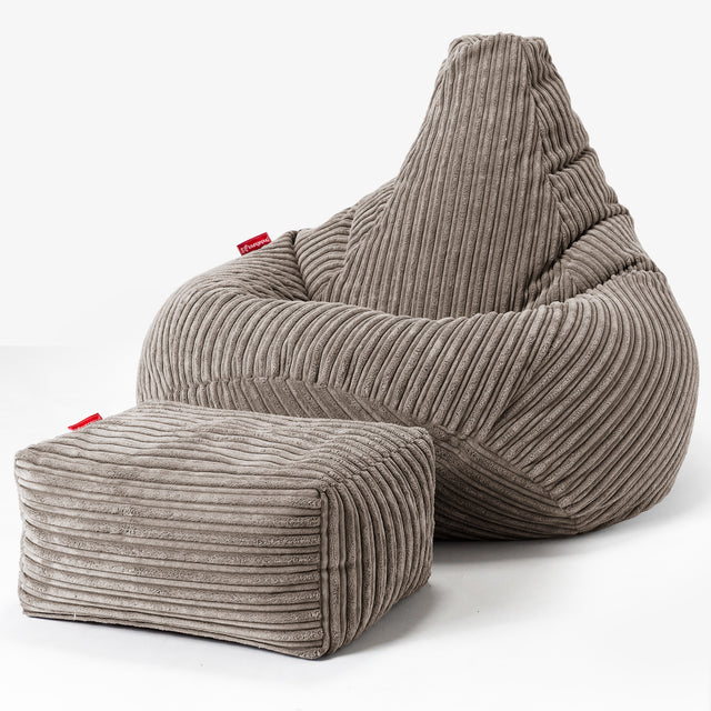 Zitzak Gaming Stoel - Corduroy Beigegrijs 01