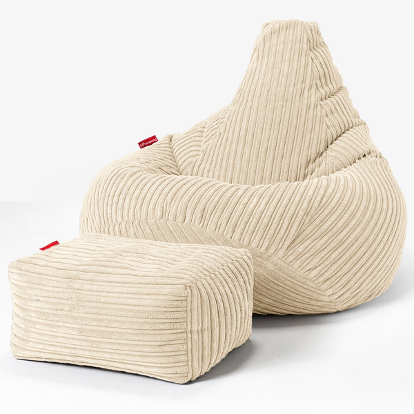 Zitzak Gaming Stoel - Corduroy Crème 01