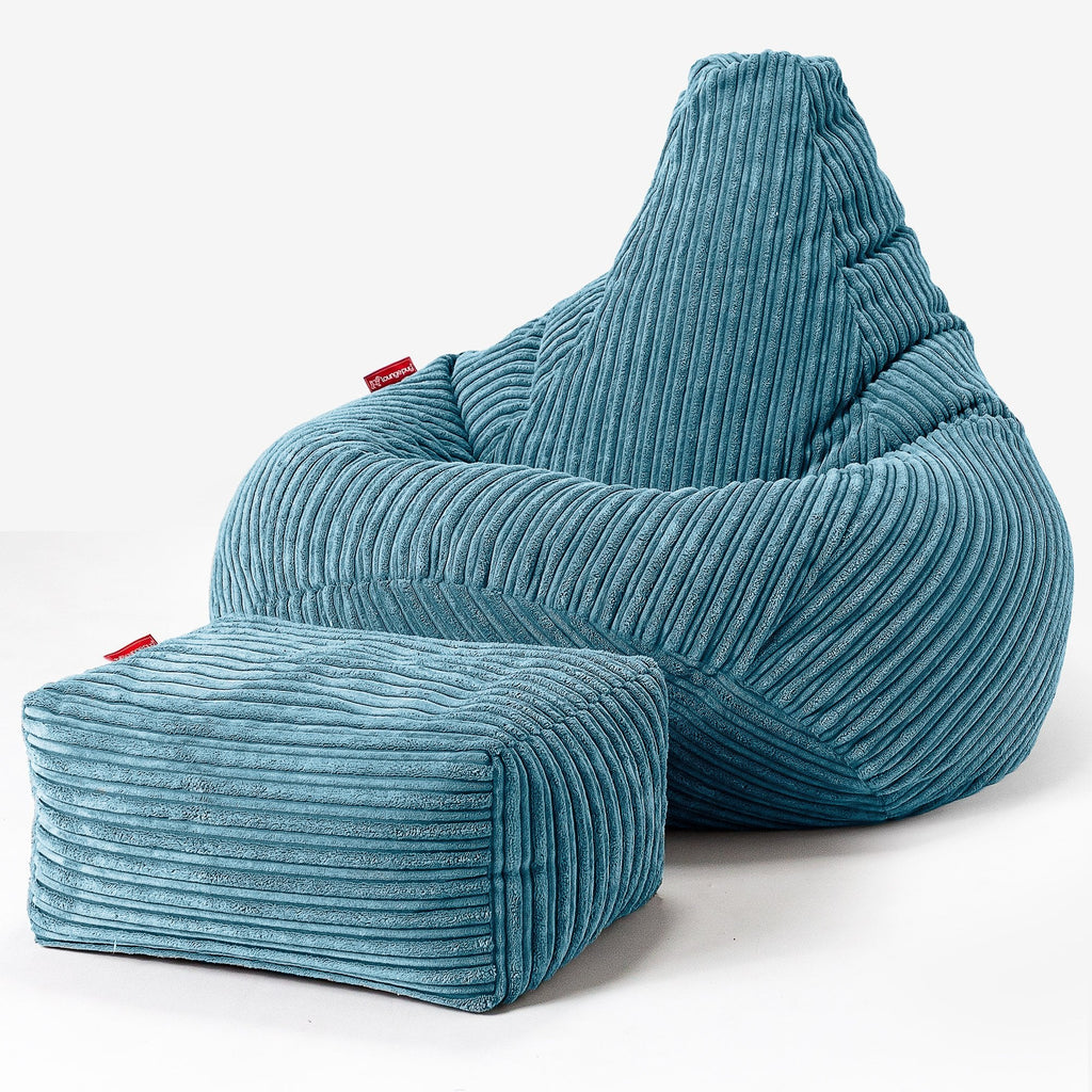 Zitzak Gaming Stoel - Corduroy Petrol 01