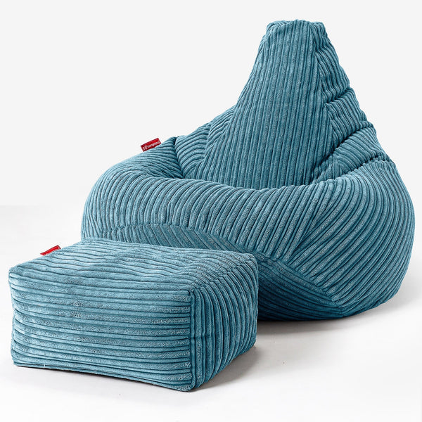 Zitzak Gaming Stoel - Corduroy Petrol 01