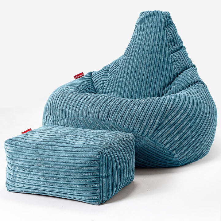 Zitzak Gaming Stoel - Corduroy Petrol 01