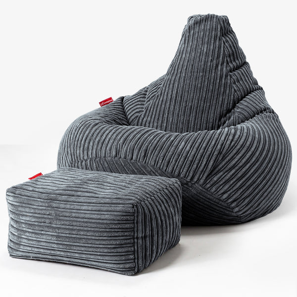 Zitzak Gaming Stoel - Corduroy Steelgrijs 01