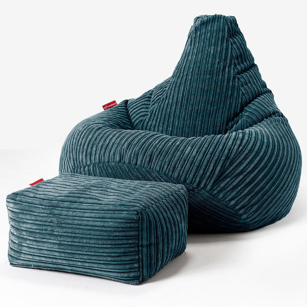 Zitzak Gaming Stoel - Corduroy Teal 01