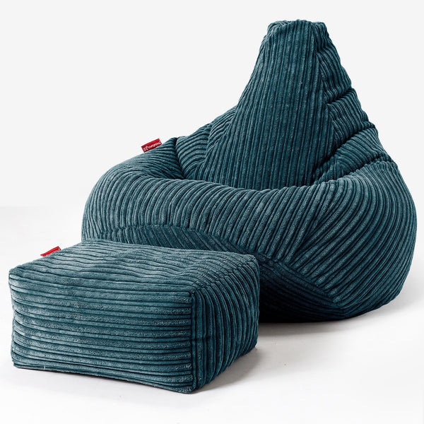 Zitzak Gaming Stoel - Corduroy Teal 01