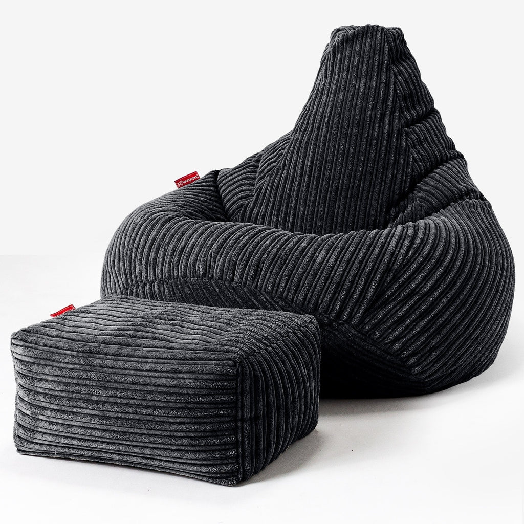 Zitzak Gaming Stoel - Corduroy Zwart 01