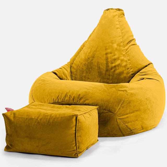 Zitzak Gaming Stoel - Fluweel Goud 01