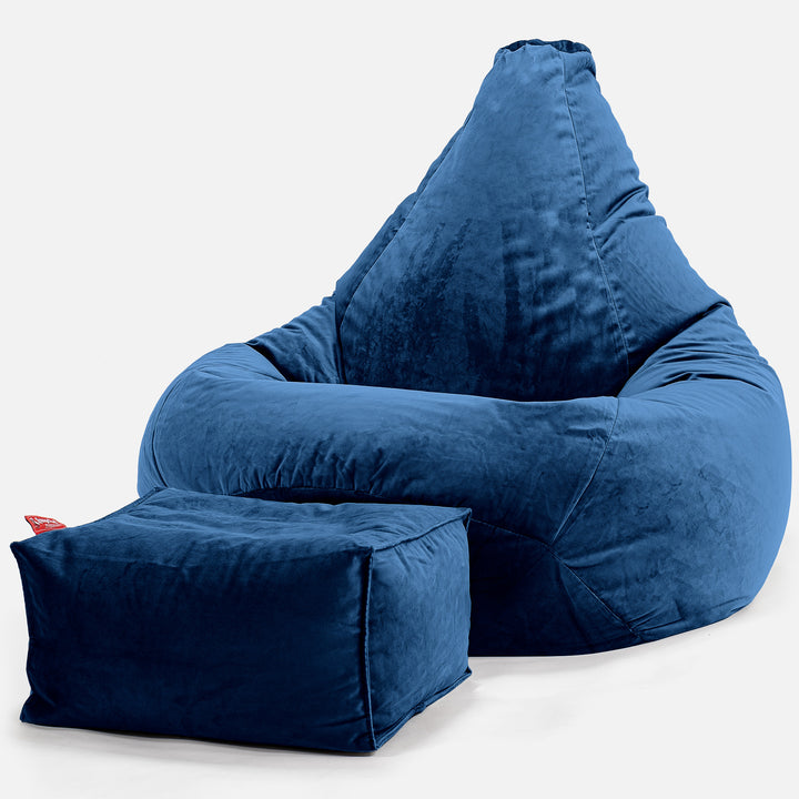 Lounge Pug - Zitzak Gaming Stoel - Fauteuil Poef - Fluweel Petrol– Big Lounge Pug - Zitzak Gaming Stoel - Fauteuil Poef - Fluweel Petrol– Big