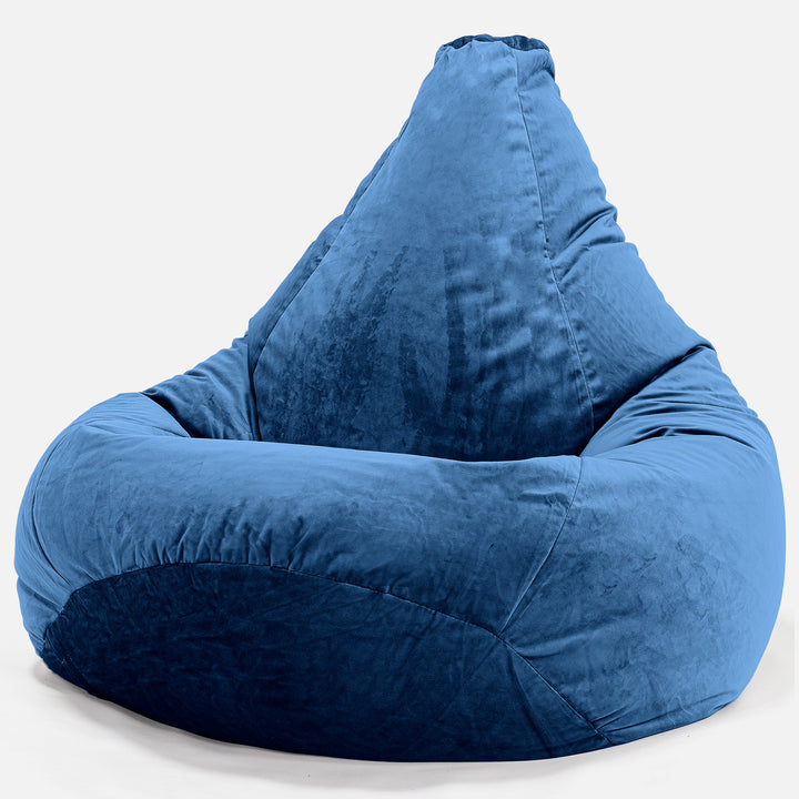 Zitzak Gaming Stoel - Fluweel Marineblauw 02