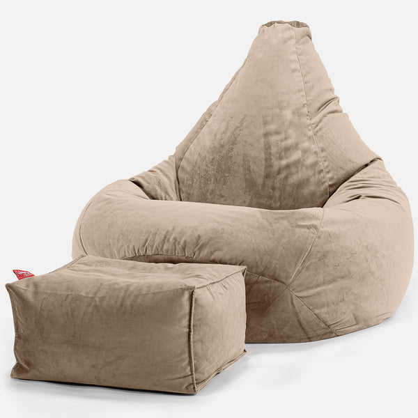 Zitzak Gaming Stoel - Fluweel Mink 01