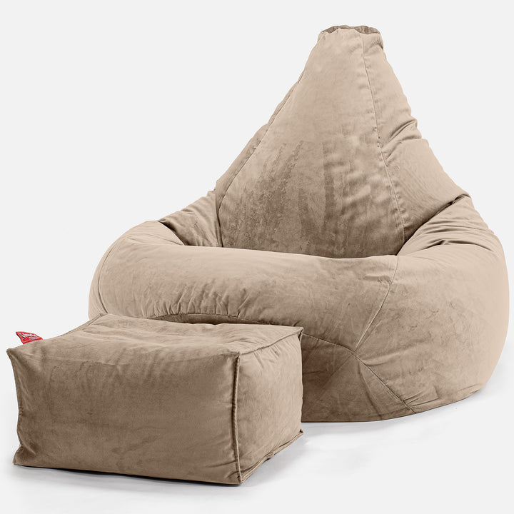 Zitzak Gaming Stoel - Fluweel Mink 01