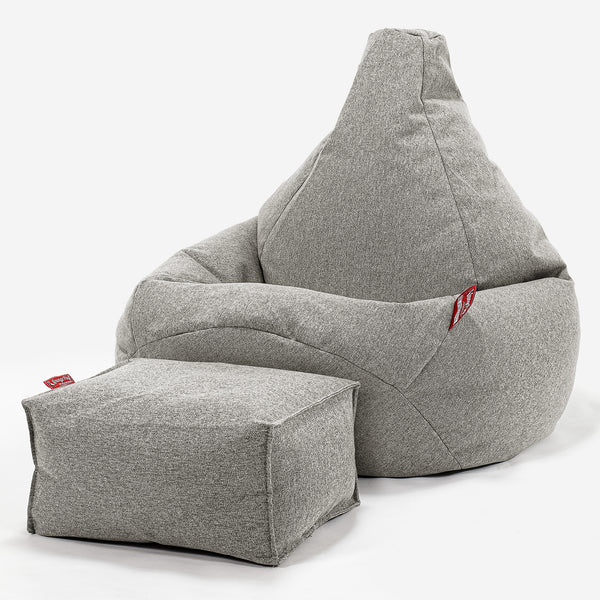 Zitzak Gaming Stoel - Interalli Wol Zilver 01