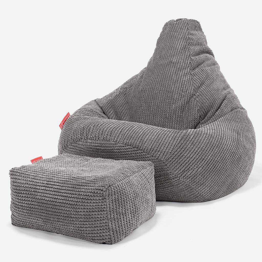 Zitzak Gaming Stoel - Pompom Antraciet 01