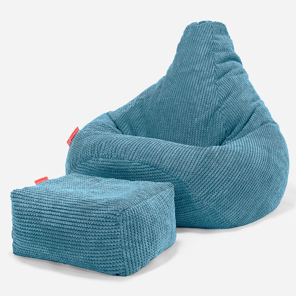 Zitzak Gaming Stoel - Pompom Petrol 01
