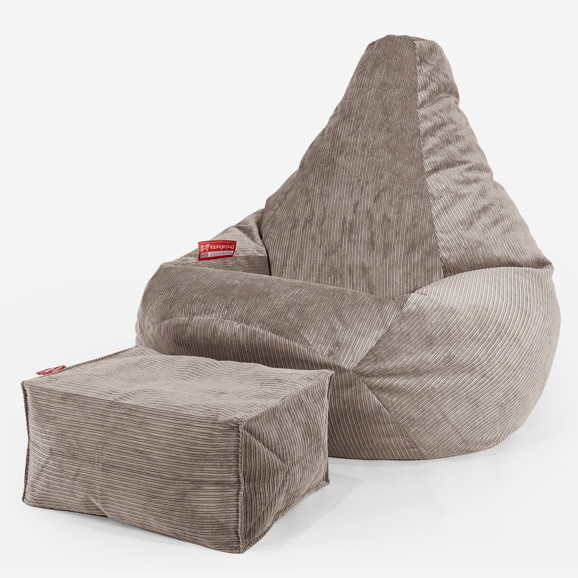 Lounge Pug Zitzak Gaming Stoel Ultra Pluche Corduroy Crème– Big Bertha