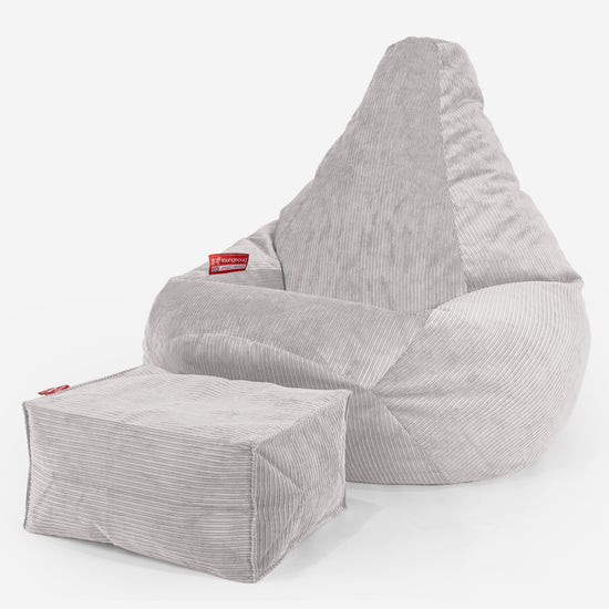 Zitzak Gaming Stoel - Ribfluweel Steen 01