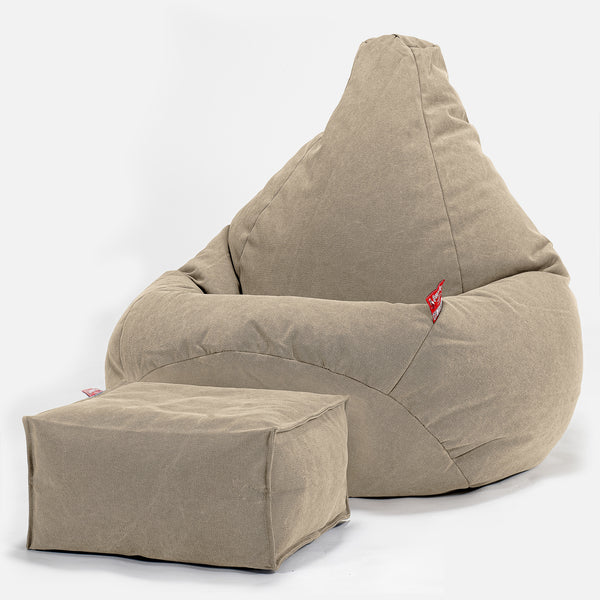 Zitzak Gaming Stoel - Stonewashed Kaki 01