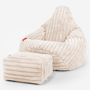 Zitzak Gaming Stoel - Ultra Pluche Corduroy Crème