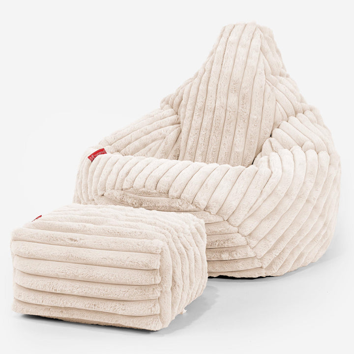 Zitzak Gaming Stoel - Ultra Pluche Corduroy Crème 01