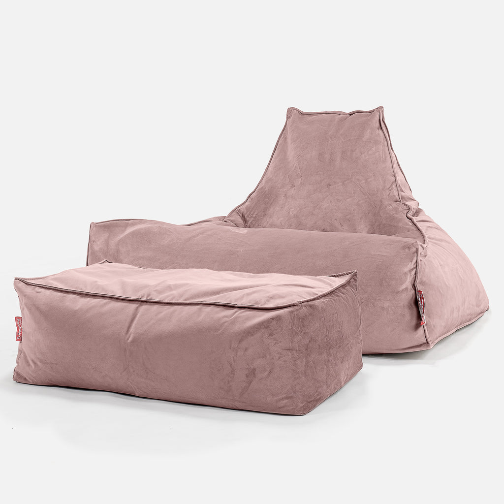 Zitzak Stoel - Fluweel Roze 02