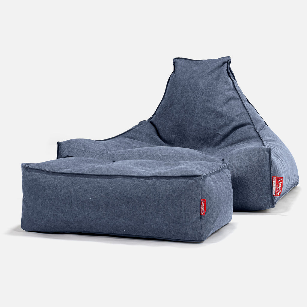 Zitzak Stoel - Stonewashed Marineblauw 02