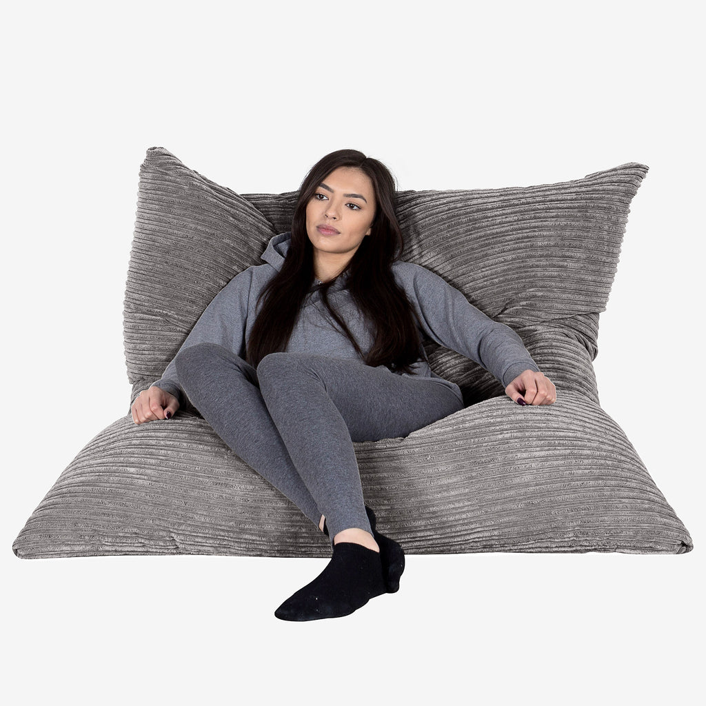 Zitzak Vloerkussen XL - Corduroy Graphite Grijs 02