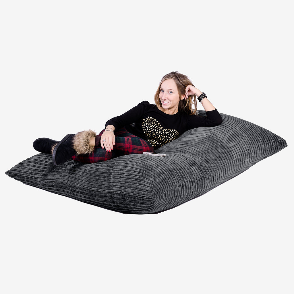 Zitzak Vloerkussen XL - Corduroy Zwart 04
