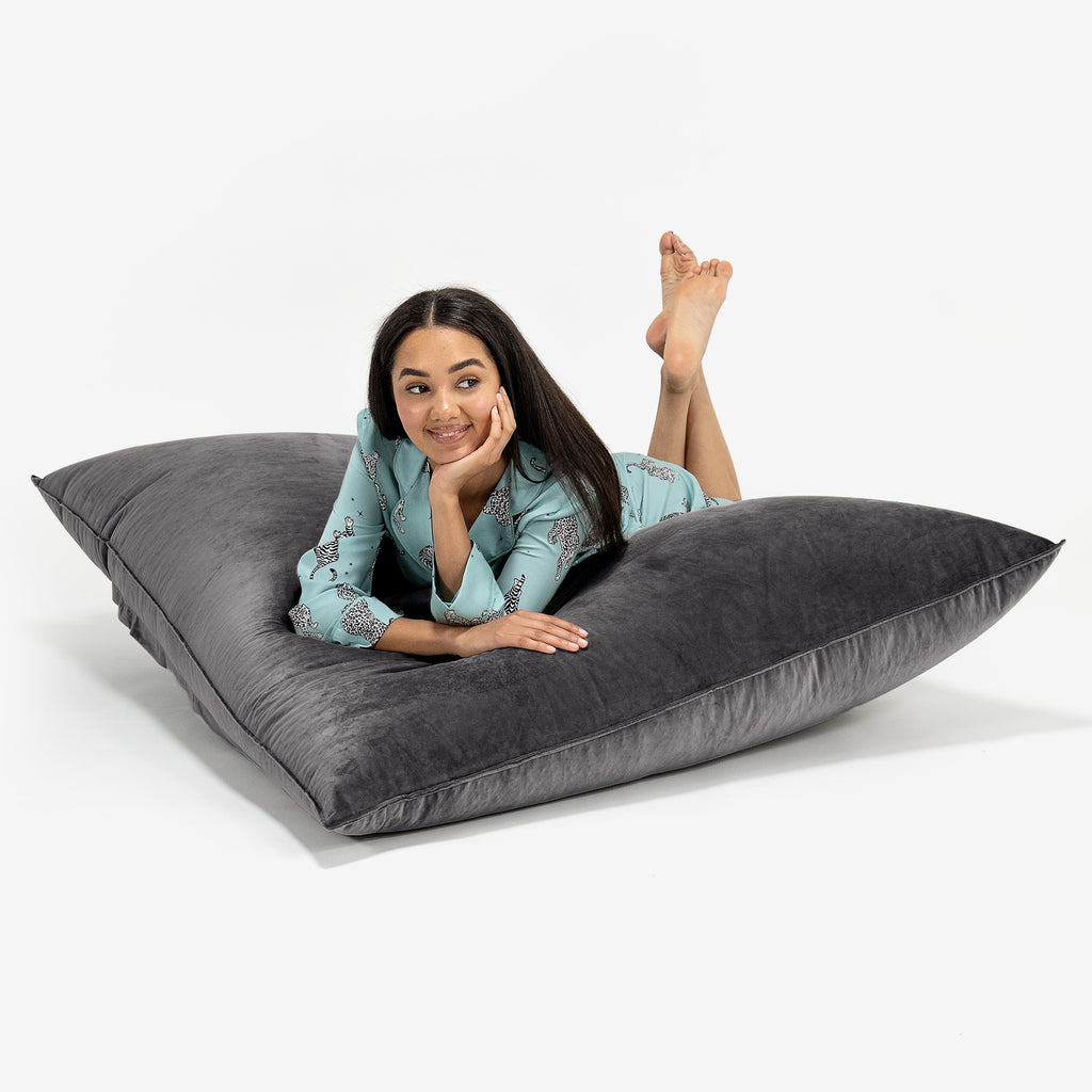 Zitzak Vloerkussen XL - Fluweel Graphite Grijs 03