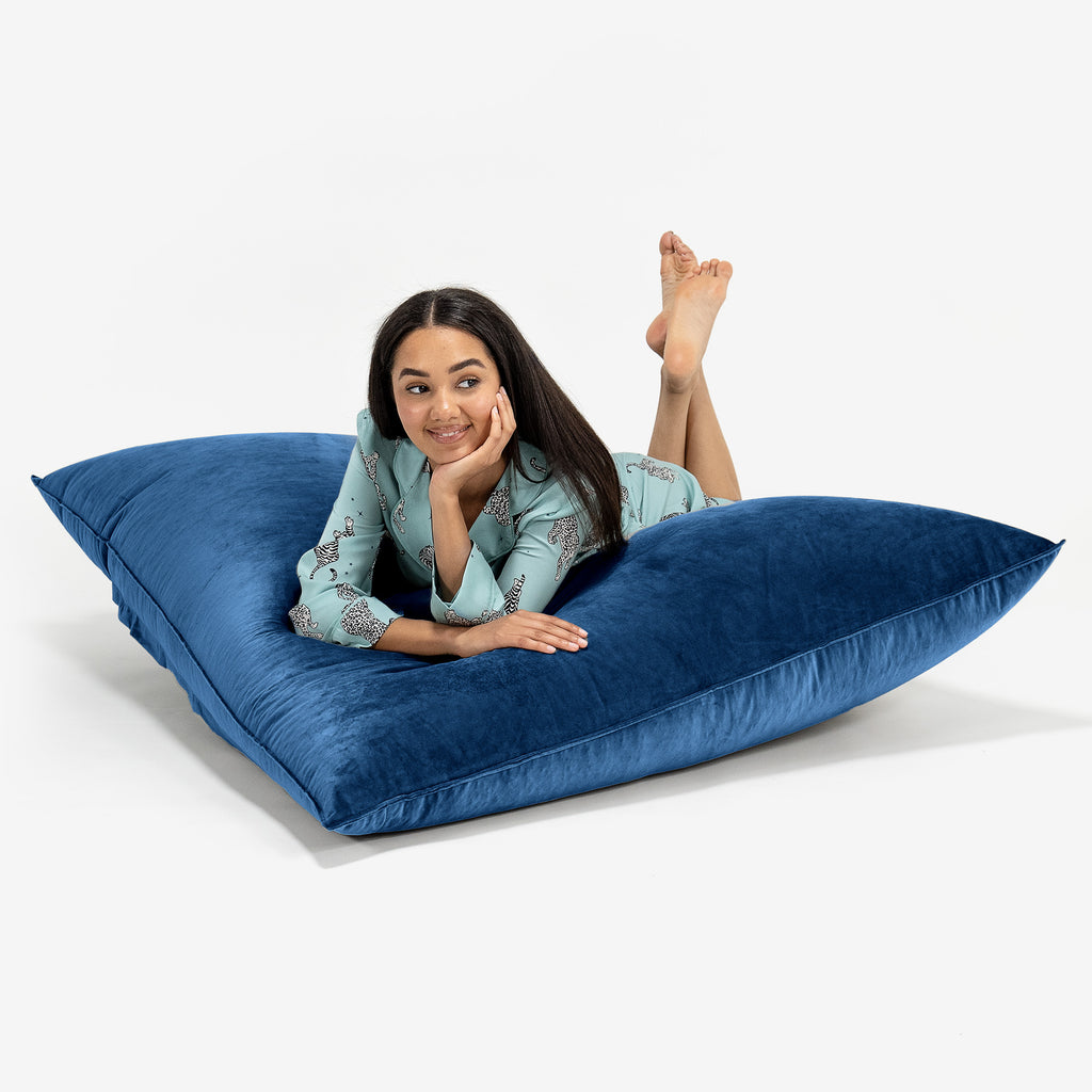 Zitzak Vloerkussen XL - Fluweel Marineblauw 03