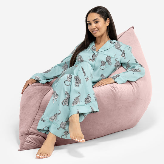 Zitzak Vloerkussen XL - Fluweel Roze 04